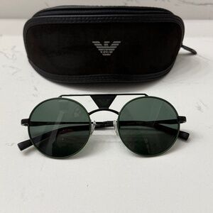 Emporio Armani EA2120 Round Sunglasses – Green Frames & Lenses w/ Case
